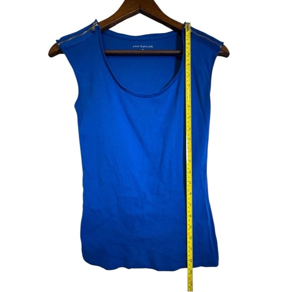 Ann Taylor Blue Tank Top with Gold Zipper Detail - Picture 6 of 9